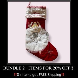 Pottery Barn Ballerina “Mom” Quilted Christmas Stocking